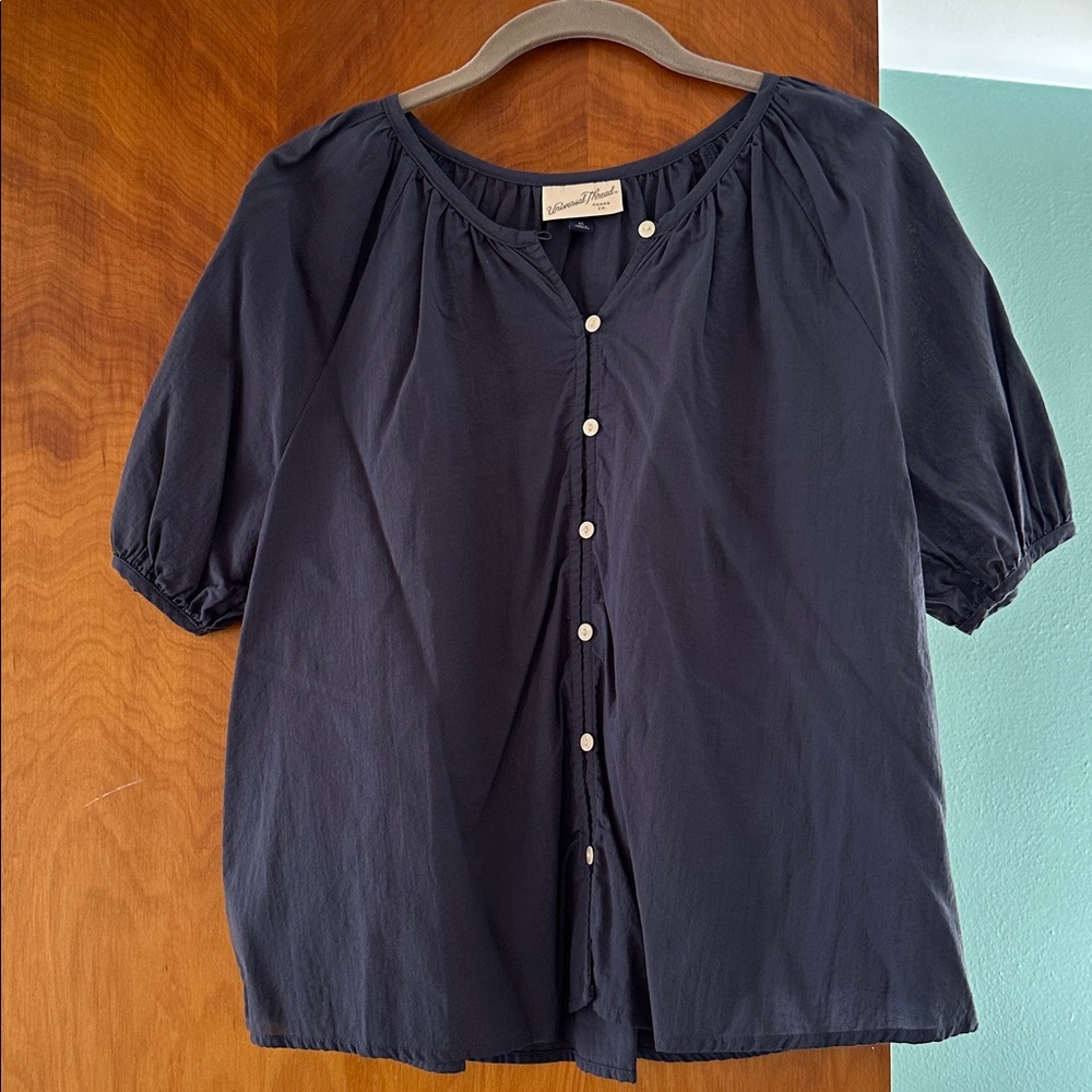 Universal Thread Dark Blue Button-Up Top